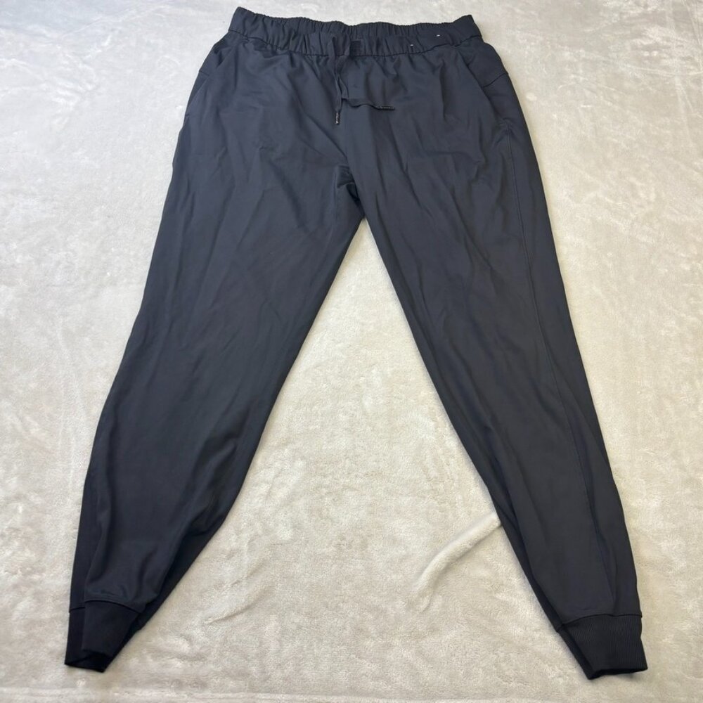 members mark womens jogger large black drawstring running walking yoga outwear
